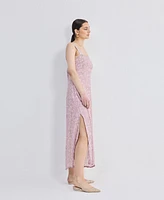 Reistor Women's Perfect Floral Maxi with Tapered Straps Pink