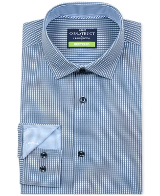 ConStruct Men's Slim Fit Gingham 4-Way Stretch Performance Dress Shirt