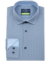 ConStruct Men's Slim Fit Gingham 4-Way Stretch Performance Dress Shirt