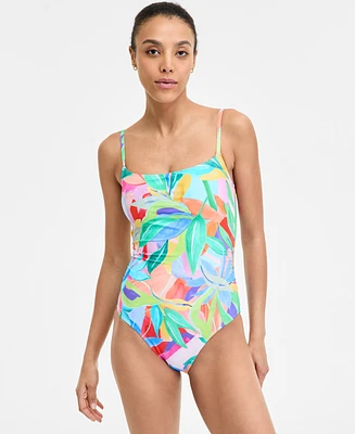 La Blanca Women's Tropi-Flage Printed Scoop-Neck One-Piece Swimsuit, Exclusively at Macy's