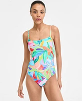 La Blanca Women's Tropi-Flage Printed Scoop-Neck One-Piece Swimsuit, Exclusively at Macy's