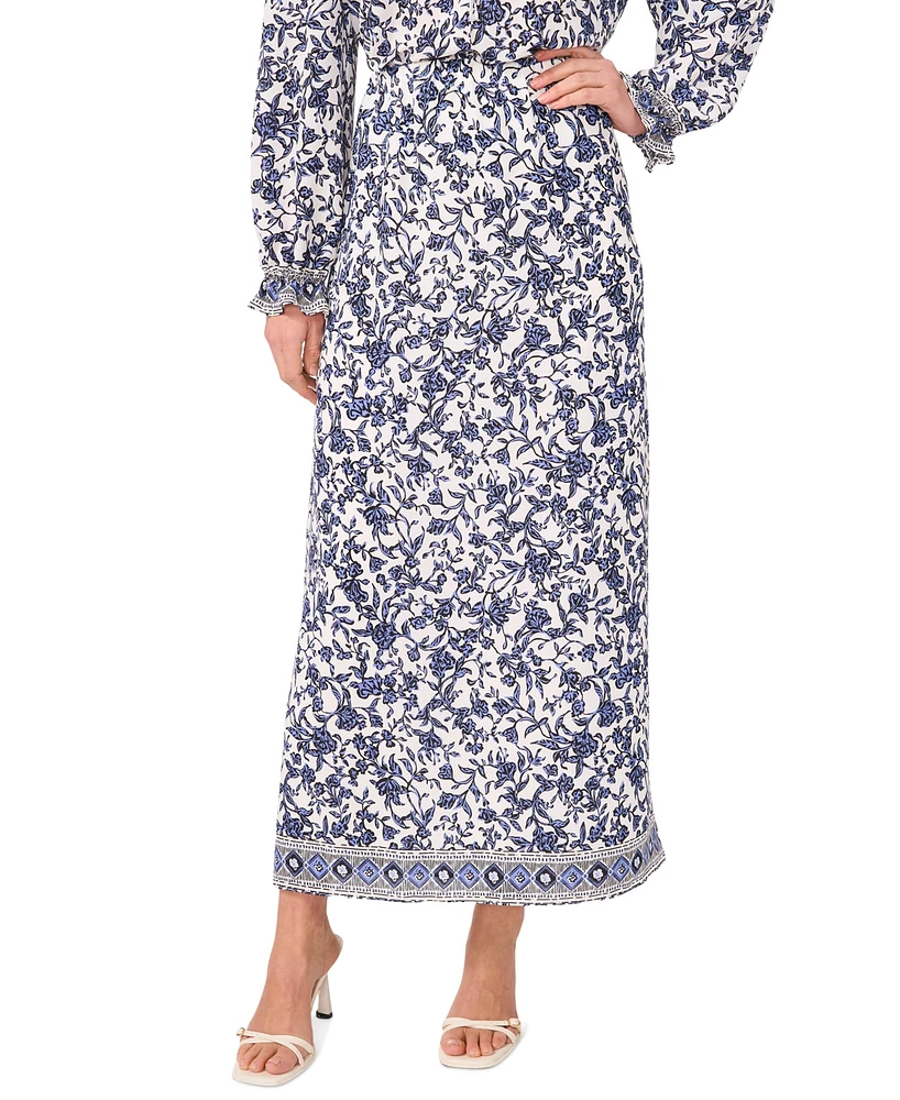 Sam & Jess Women's Floral Vine-Print Maxi Skirt