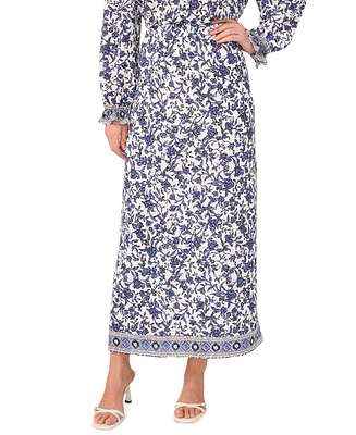 Sam & Jess Women's Floral Vine-Print Maxi Skirt