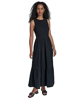Calvin Klein Women's Cotton Smocked Tiered Maxi Dress