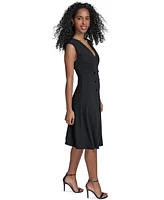 Calvin Klein Women's Scuba-Crepe Faux-Button Dress