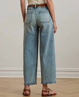 Lauren Ralph Lauren Petite High-Rise Wide-Leg Cropped Jeans