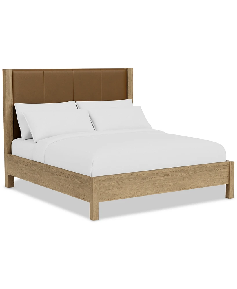 Davie King Leather Bed, Created for Macy's