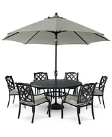 Wythburn Outdoor Dining 7pc Set (60" Round Table & 6 Lattice Chairs)