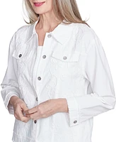 Alfred Dunner Petite Rise & Shine Soutache Fringe Trim Jacket