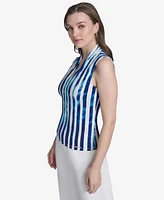 Halston Women's Striped Sleeveless Top