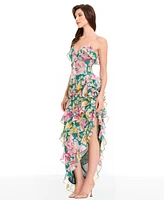 Dress the Population Women's Josefina Printed Ruffle-Trim