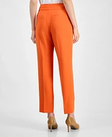 Kasper Press-Pleat Fly-Front Pants, Regular & Petite Sizes