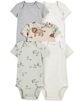Carter's Baby Boy or Girl Safari Short-Sleeve Bodysuits, 5 Pack