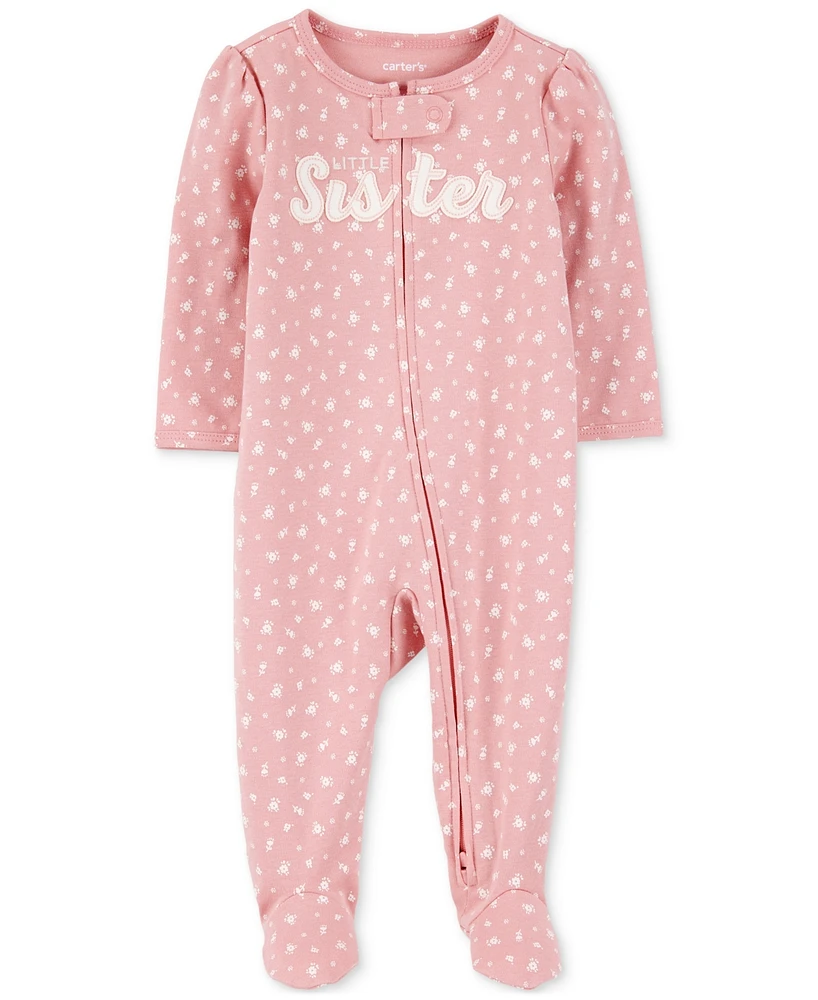 Carter's Baby Girls Cotton Little Sister Sleep & Play Pajamas