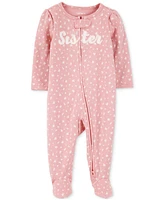 Carter's Baby Girls Cotton Little Sister Sleep & Play Pajamas