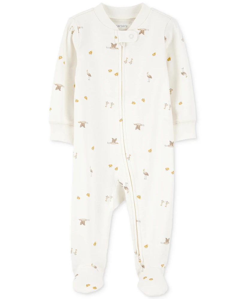 Carter's Baby Cotton Mini Bird-Print Sleep & Play Pajamas