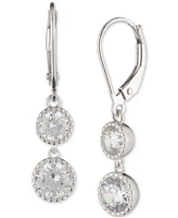 Lauren Ralph Lauren Sterling Silver Cubic Zirconia Double Drop Earrings