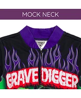 Monster Jam Toddler Boys Grave Digger French Terry Racing Zip Up Coverall to