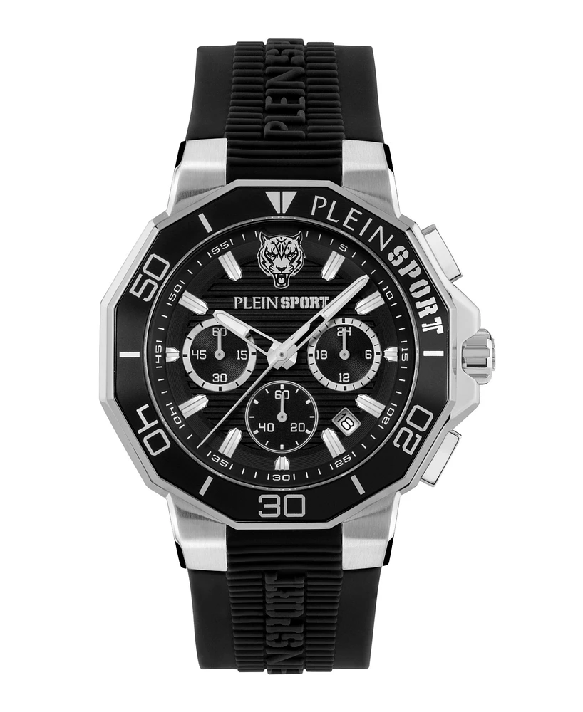 Plein Sport Men's Titan Chronograph Date Quartz Silicone Strap Watch