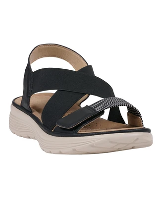 Gc Shoes Women's Ariel Elastic Comfort Flat Sandals