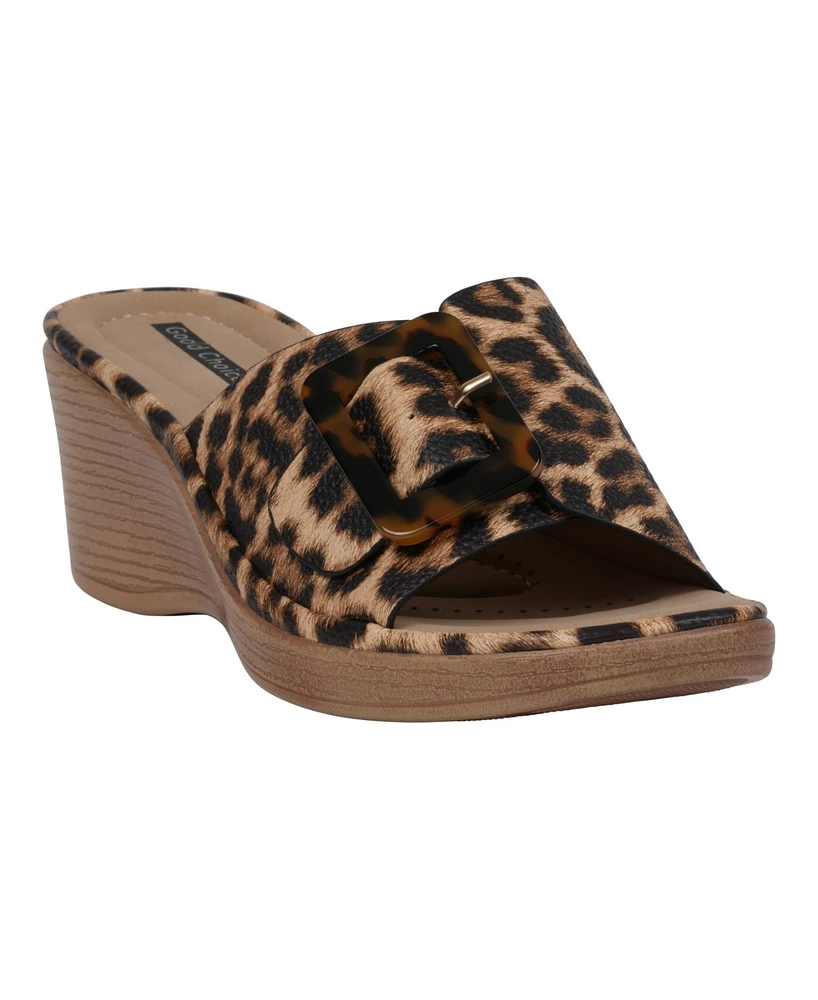Gc Shoes Women's Teri Buckle Wedge Sandals