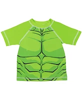 Avengers Boys Marvel The Hulk Pullover Rash Guard and Swim Trunks Outfit Set