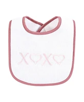 Hudson Baby Infant Girl Cotton Terry Drooler Bibs with Fiber Filling, Cutest Family, One Size