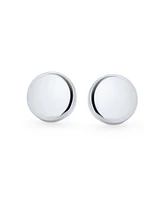 Bling Jewelry Abc Initials Monogram Geometric Round Flat Disc Stud Earrings Sterling Silver 15MM
