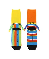 Sesame Street Women's Bert & Ernie Casual Crew Socks With 3D Arms & Magnetic Hands