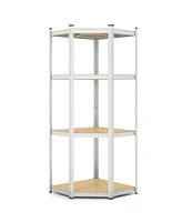 4-Tier Corner Shelving Unit Adjustable Garage Storage Utility Rack for Warehouse