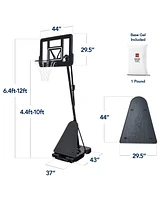 Best Choice Products Adjustable 4.4-10ft Basketball Hoop, Portable Goal w/Shatterproof Backboard