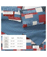 Linery & Co. All Season 3 Piece Americana Stitched Quilt Set with Shams