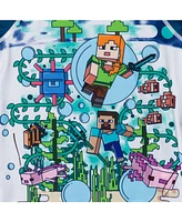 Minecraft Boys Zombie Creeper Alex Steve Rash Guard and Swim Trunks Outfit Set to