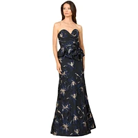 Lara Women's Strapless Brocade Gown with Bolero