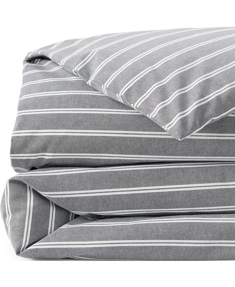 Lands' End Oxford Yarn Dyed Cotton Reversible Duvet Cover