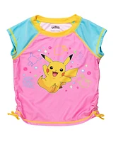 Pokemon Girls Pikachu Rash Guard and Bikini Bottom