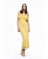 Nocturne Women's Off-The-Shoulder Lace Detailed Maxi Dress