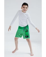 Minecraft Boys Creeper Compression Swim Trunks Bathing Suit Upf 50+ Quick Dry to