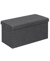 30 Inch Folding Storage Ottoman with Lift Top