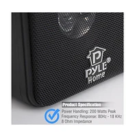 Pyle 4" 200W Mini Cube Bookshelf Speakers - Black (Pair) - PCB4BK