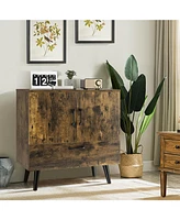 Mid Century Storage Cabinet with 2 Doors and 1 Pull-out Drawer