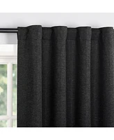 Treviso Linen Blend Magnetic Closure 100% Blackout Back Tab Curtain Panel