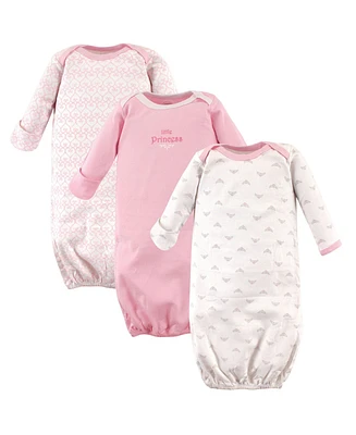 Luvable Friends Baby Girls Cotton Gowns, Tiara, Preemie/Newborn
