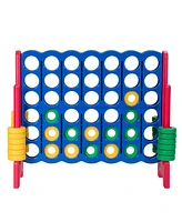 Gymax Jumbo 4-to-Score Game Set Giant 4 in A Row Kids Adults w/ 42 Jumbo Rings