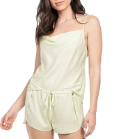 Midnight Bakery Women's 2-Pc. Cosmica Satin Cami Tap Set
