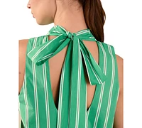 English Factory Women's Cotton Stripe Halter Mini Dress