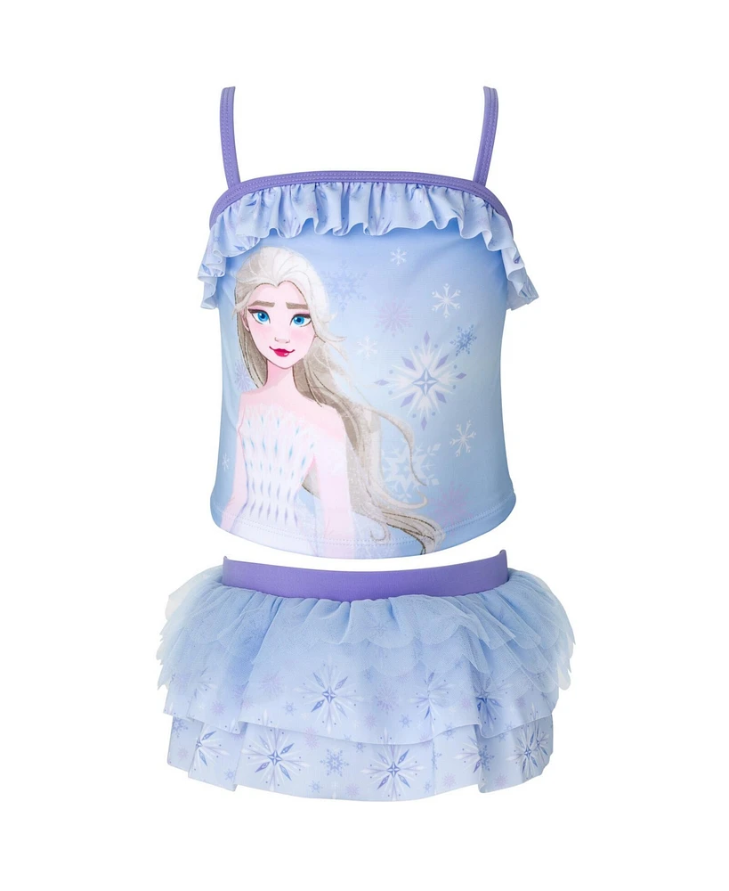 Frozen Toddler Girls Moana Princess Upf 50+ Tankini Top and Swim Skirt