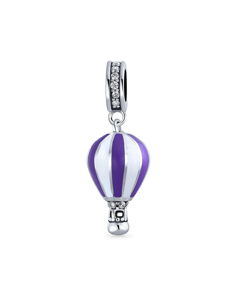 Bling Jewelry Vacation Travel Crystal Hot Air Balloon Dangle Charm Bead European Bracelet