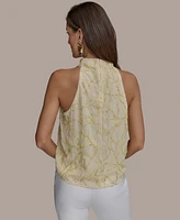 Donna Karan New York Women's Sequin Embellished Sleeveless Halter Top