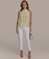 Donna Karan New York Women's Sequin Embellished Sleeveless Halter Top